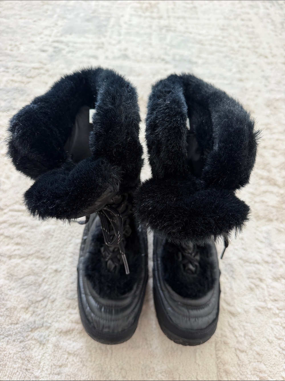 The North Face Black Faux-Fur Insulated Winter Boots